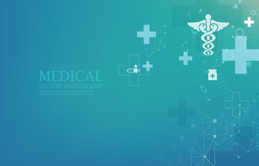 Futuristec medical vector background.Modern medical blue wallpaper