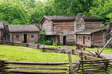 Kentucky historical state park of Fort Boonesborough, Kentucky, USA - obrazy, fototapety, plakaty