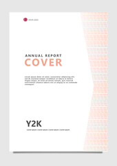 Annual vector cover template decorated by stripes pattern.