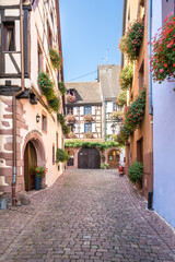 Half-timbered houses in Riquewihr, Alsace, France