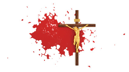 Jesus Christ Crucified and His Precious Blood - 3D illustration