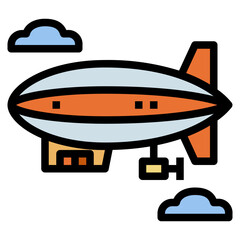 zeppelin filled outline icon style © smalllike