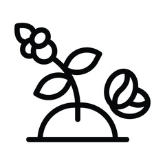 coffee plant line icon illustration vector graphic