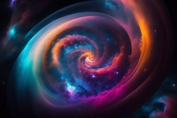 spiral galaxy in the space generative Ai illustration