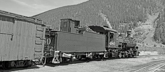 Old American steam locomotive 