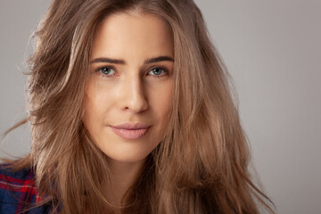 Fototapeta premium Studio portrait of beautiful young woman.