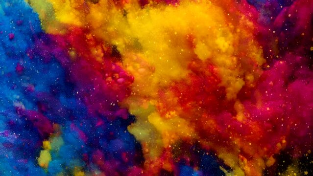 abstract colorful watercolor hand drawn background. Fantasy sky with colorful smokes. Seamless and infinity looping video animation background. Live wallpaper or screen saver video