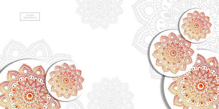 Free vector gradient mandala arabesque style islamic background