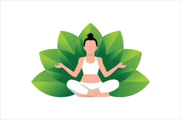 Obraz na płótnie Canvas Yoga in lotus position. Vector illustration