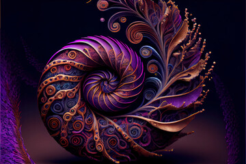 Purple Spiral Nautilus