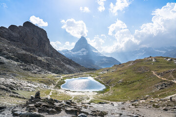 Matterhorn reflection in Riffelsee, Zermatt, Switzerland