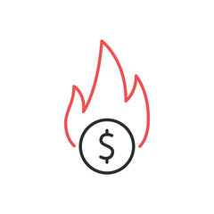 Hot discount or price icon. High quality coloured vector illustration.