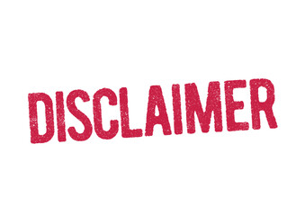Vector illustration of the word Disclaimer in red ink stamp