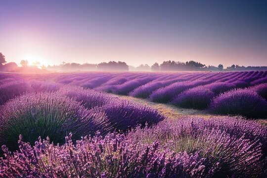 Lavender field at the early morning