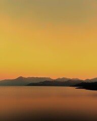 Fototapeta premium sunset over the lake