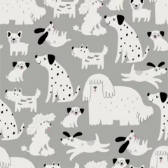Vector seamless pattern with cute Cartoon Dogs. Vector pets © webmuza