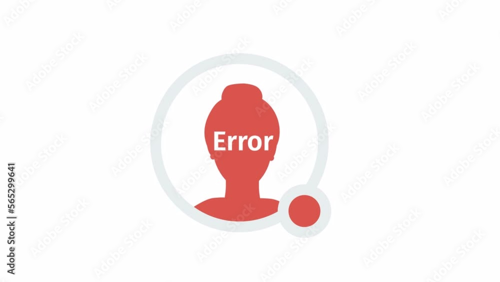 Poster animated avatar loader error icon. not loading. flat changing user profiles on white background with