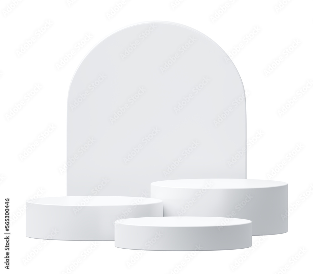 Poster White podium 3d png background stage platform blank show product display of geometric scene object pedestal minimal light studio stand object empty modern showroom advertising presentation backdrop.
