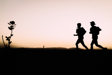 Two runners across the desert