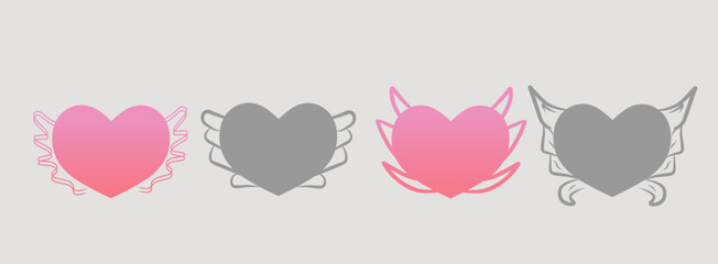 Love heart icon vector. Creative illustration romantic collection love symbols. Love concept. for Valentines day, Mothers day, wedding, love and romantic events
