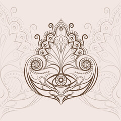 Mandala silhouette. A great card for any other type of design, birthday and other holiday, kaleidoscope, medallion, yoga, India, Arabic. Tattoo, print and logo design. Isolated vector illustration.