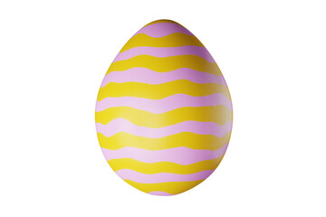 Colorful easter egg with wavy pattern