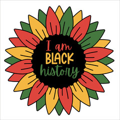 Celebrating Black History Month. Americans and Africans. Hand drawn motivation lettering phrase in modern calligraphy style. Inspiration slogan for print and poster design. Vector illustration