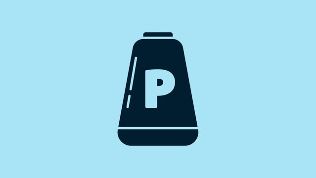 Blue Pepper icon isolated on blue background. Cooking spices. 4K Video motion graphic animation