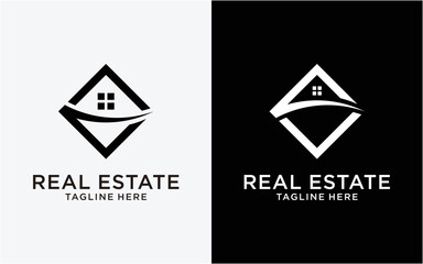 logo design real estate simple modern flat template
