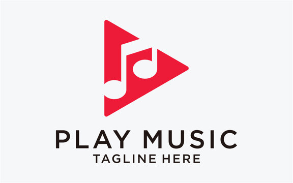 logo design music,note, play simple template