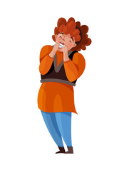 Laughing Woman Cartoon Composition