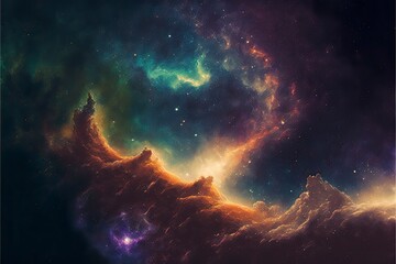 Obraz na płótnie Canvas colorful esotheric nebula background state of mind relaxation and meditation