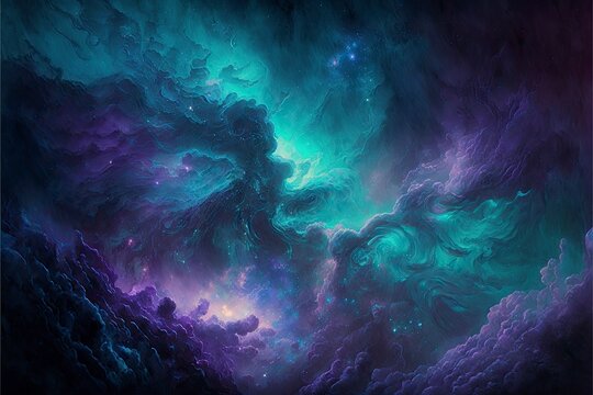 colorful esotheric nebula background state of mind relaxation and meditation