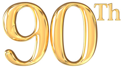 Happy Anniversary Number Gold 3D