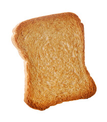 Baked bread slice isolated on transparent layered background.