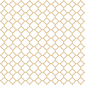 Islamic ,moroccan, ornamental seamless pattern with beige gold oriental grid line isolated on transparent background , cut out, png, illustration