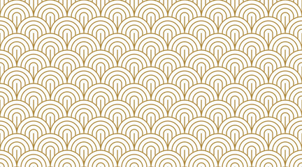 art deco seamless pattern with arc line, luxury geometric repeat backdrop isolated on transparent background , cut out, png, illustration