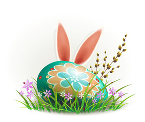 Easter egg with rabbit ears.Element for design.