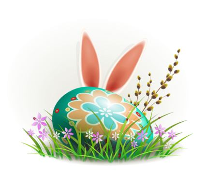 Easter egg with rabbit ears.Element for design.