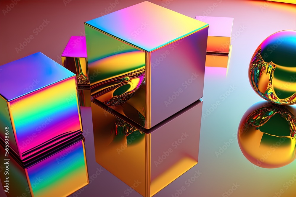 Aufkleber colorful abstract pattern for the backdrop spectrum of reflected light from a holographic surface ge