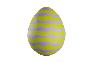 Colorful easter egg with wavy pattern