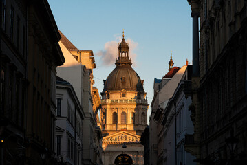 Fototapeta na wymiar Close-up of St. Stephen's (Istvan) Basilica, Budapest, Hungary