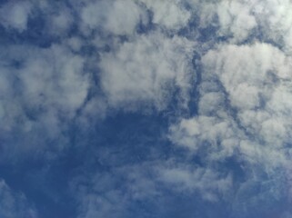 Blue sky and cloudy background in the evening