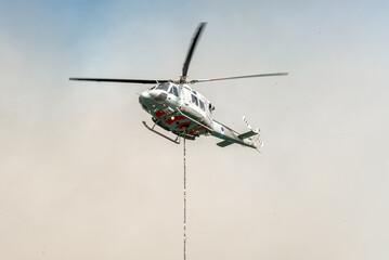 Fire fighting helicopter aircraft close-up