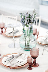 table set for a wedding reception