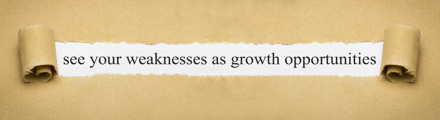 see your weaknesses as growth opportunities