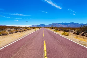 Badkamer foto achterwand Route 66 with blue sky in California © maksymowicz