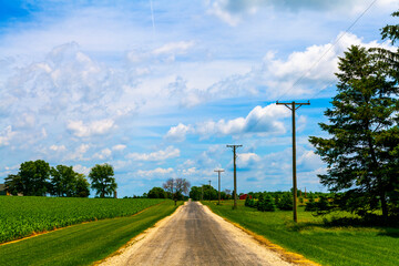 Country Road With Blue Sky
