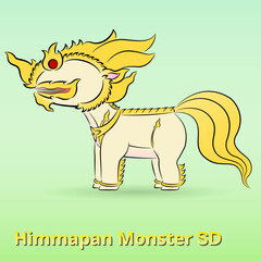 Himmapan monster cartoon SD style.