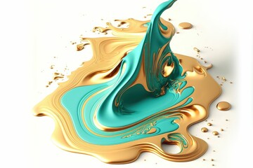 Fluid art, liquid gold flow ,made with Generative AI